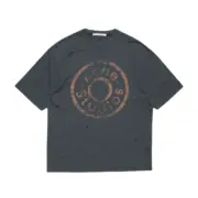 【現貨】Acne Studios 24FW 水洗做舊破壞 大logo 純棉短袖T恤 黑灰色：圖片 2