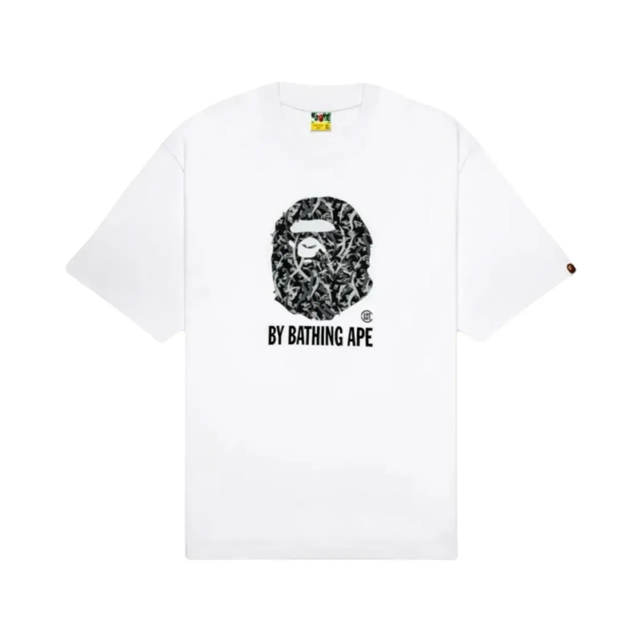 【預售】A bathing ape BAPE x CLOT 25SS 經典聯名 迷彩字母猿人荊棘印花 短袖T恤