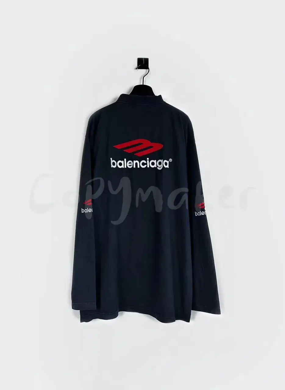 巴黎 BLC 23FW Soprty 3B 刺繡 雙面大LOGO 基本款 長袖T恤