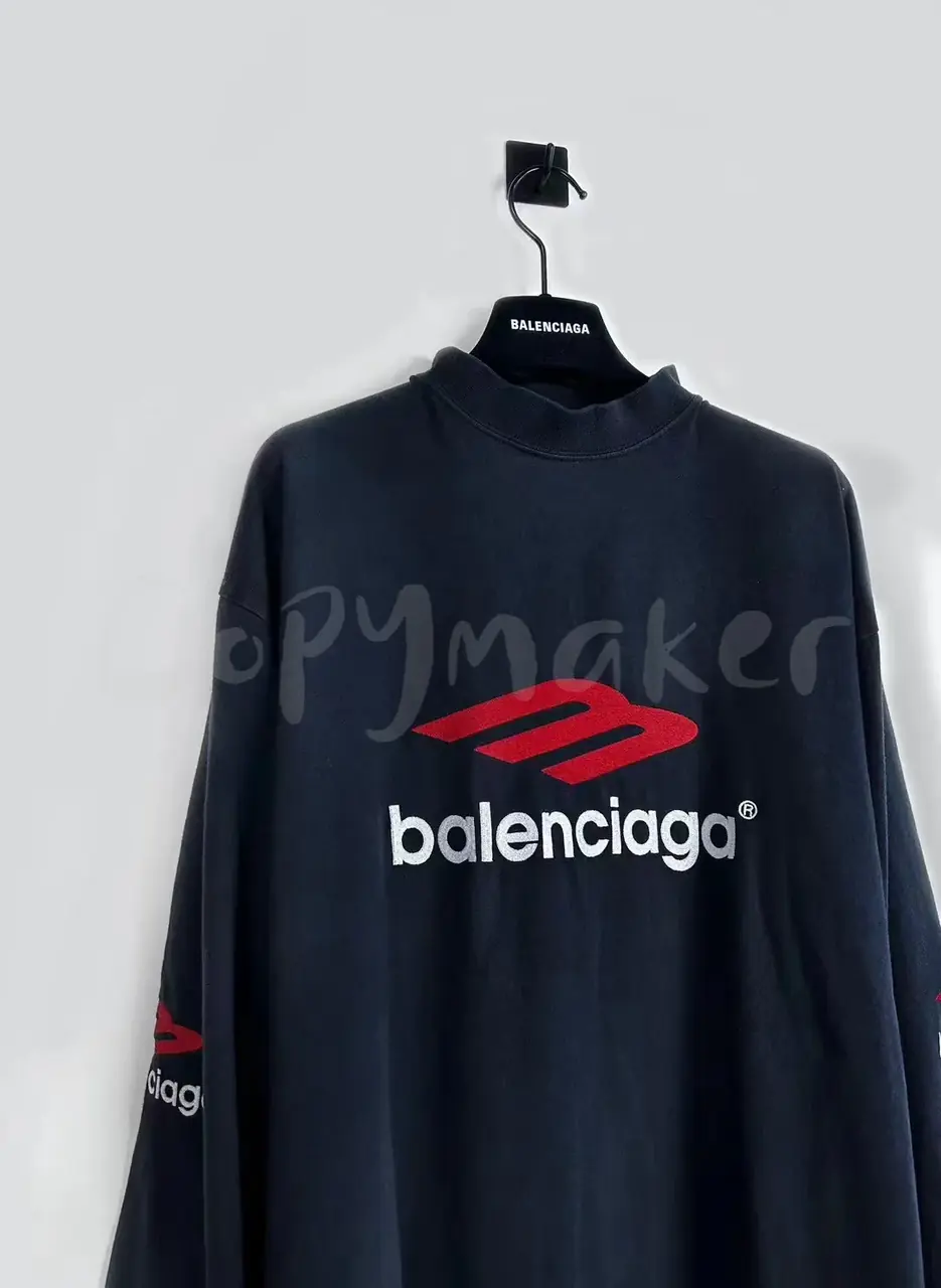 巴黎 BLC 23FW Soprty 3B 刺繡 雙面大LOGO 基本款 長袖T恤