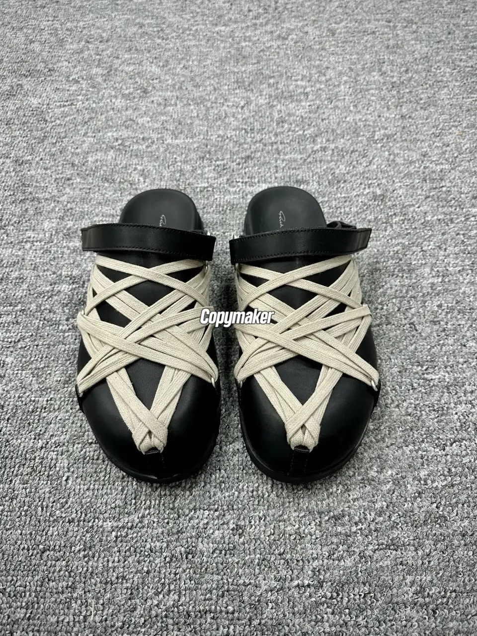 【預售】Rick Owens RO Megalace 主線 交叉綁帶 頭層牛皮包頭鞋穆勒鞋懶人鞋休閒鞋拖鞋半拖