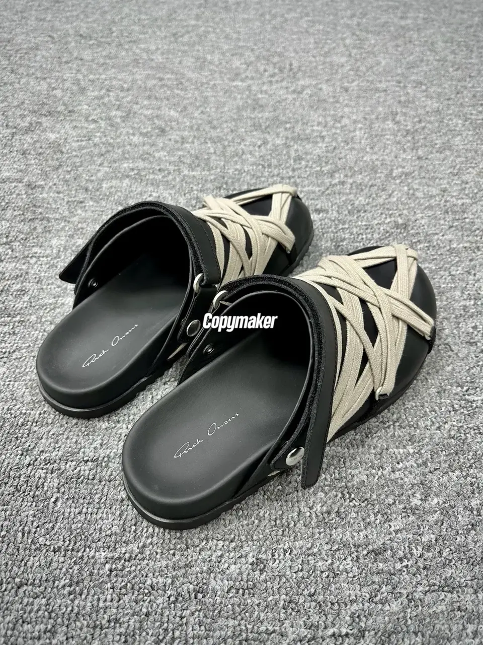 【預售】Rick Owens RO Megalace 主線 交叉綁帶 頭層牛皮包頭鞋穆勒鞋懶人鞋休閒鞋拖鞋半拖