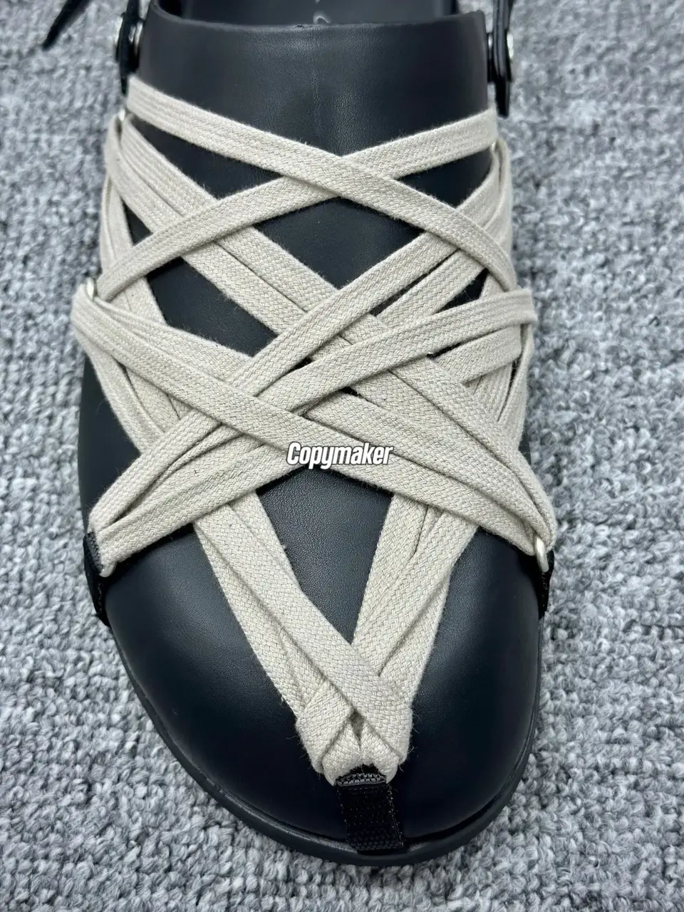 【預售】Rick Owens RO Megalace 主線 交叉綁帶 頭層牛皮包頭鞋穆勒鞋懶人鞋休閒鞋拖鞋半拖