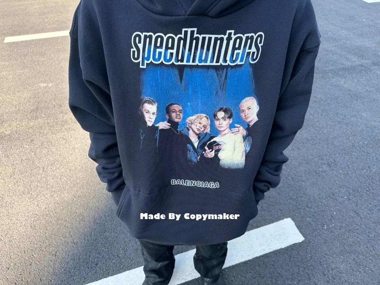 巴黎 BLC 18FW SpeedHunters 樂隊 開裂印花 帽T 連帽衛衣