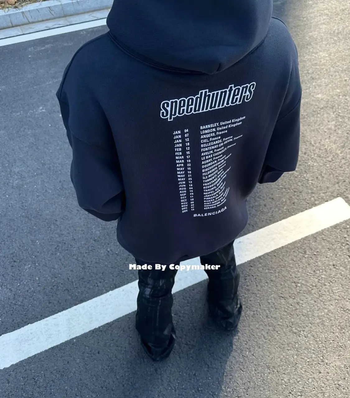 巴黎 BLC 18FW SpeedHunters 樂隊 開裂印花 帽T 連帽衛衣