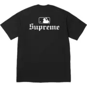 【預售】Sup x MLB FW25 WEEK17 Team Tee NY 草寫字母後背圖像短袖T恤 黑/白：圖片 3