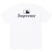 【預售】Sup x MLB FW25 WEEK17 Team Tee NY 草寫字母後背圖像短袖T恤 黑/白：圖片 5