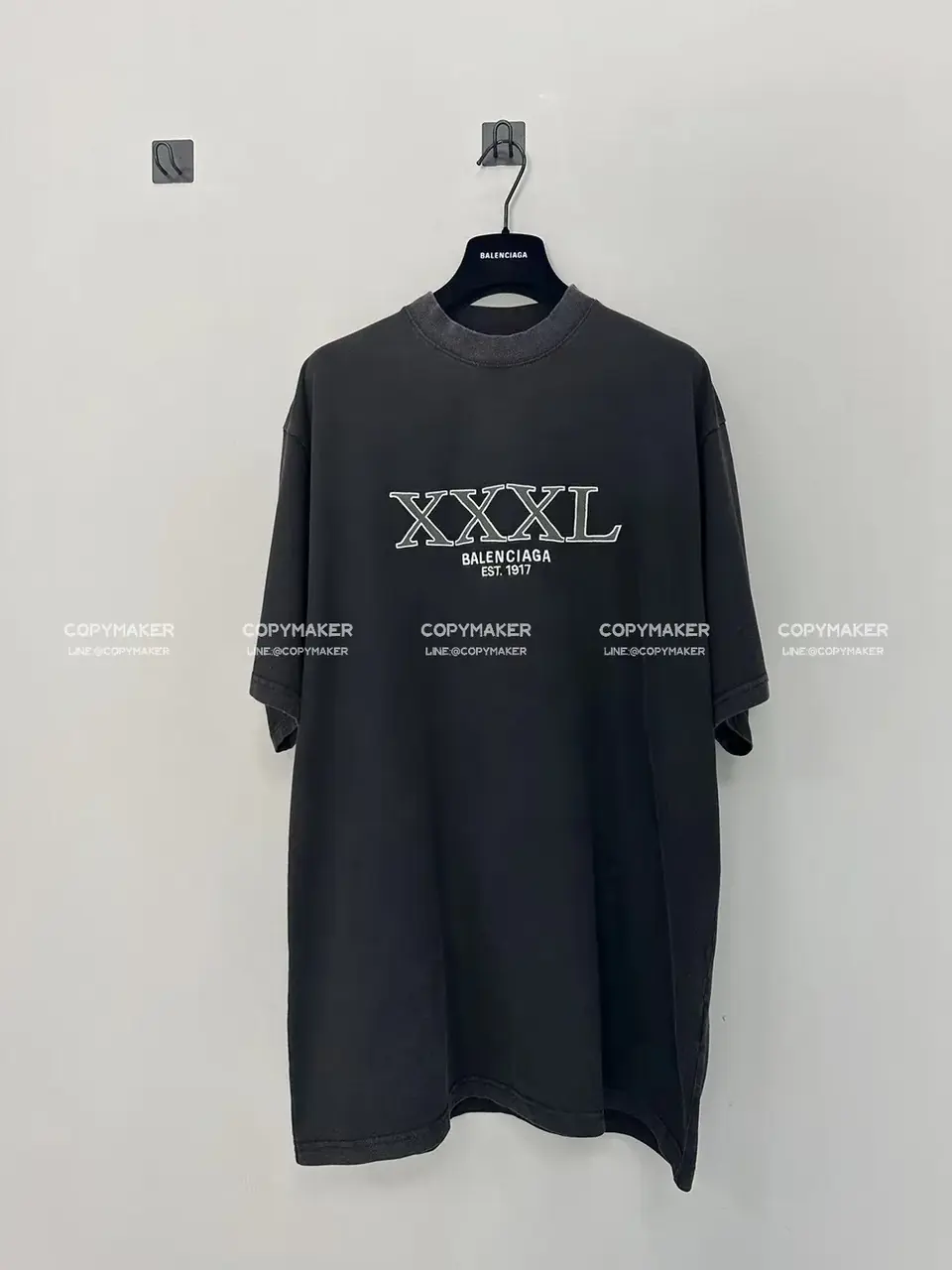 巴黎 BLC 22FW XXXL 水洗 蠟染 褪色 刺繡 短袖T恤 3XL