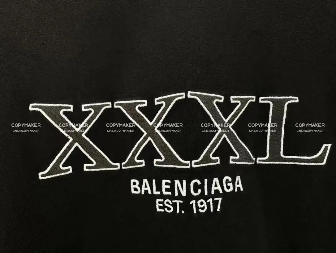 巴黎 BLC 22FW XXXL 水洗 蠟染 褪色 刺繡 短袖T恤 3XL