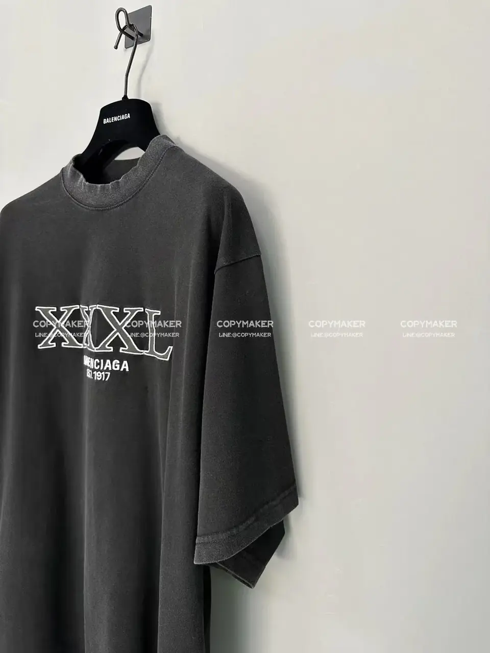 巴黎 BLC 22FW XXXL 水洗 蠟染 褪色 刺繡 短袖T恤 3XL