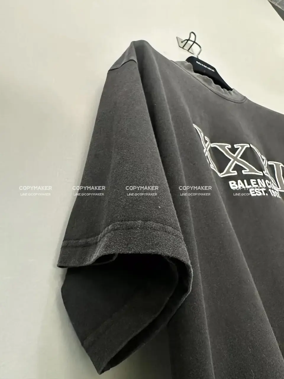 巴黎 BLC 22FW XXXL 水洗 蠟染 褪色 刺繡 短袖T恤 3XL