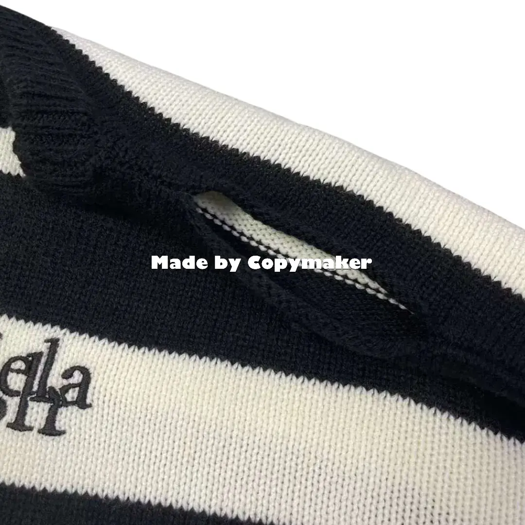 Maison Margiela Tommy Cash 馬吉拉 聯名 刺繡 條紋 LOGO 針織 毛衣 mm6