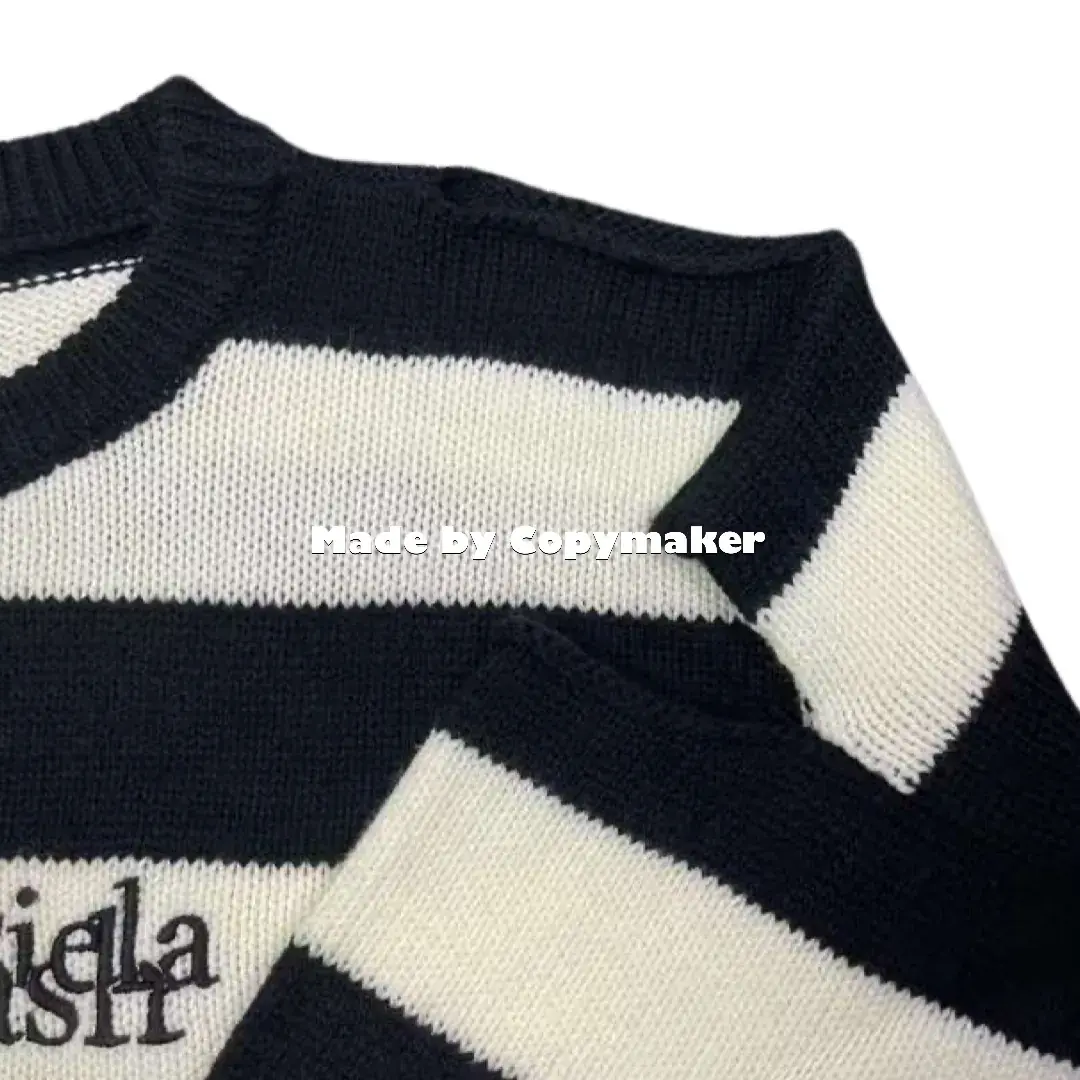 Maison Margiela Tommy Cash 馬吉拉 聯名 刺繡 條紋 LOGO 針織 毛衣 mm6