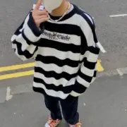 Maison Margiela Tommy Cash 馬吉拉 聯名 刺繡 條紋 LOGO 針織 毛衣 mm6：圖片 3