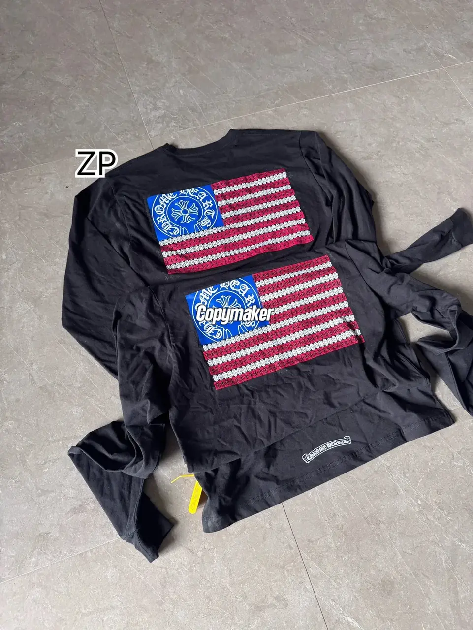【現貨】Chrome Hearts 25SS 馬蹄 後背國旗印花 長袖T恤 CH 克羅心 黑色