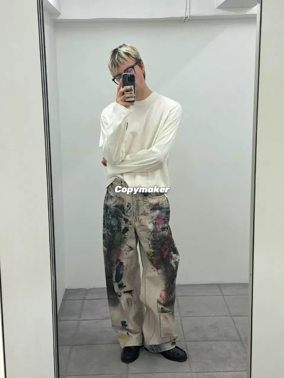 【預售】Acne Studios 25SS dirty 做舊塗鴉噴墨仿舊3D印花 牛仔褲工裝褲 1981M