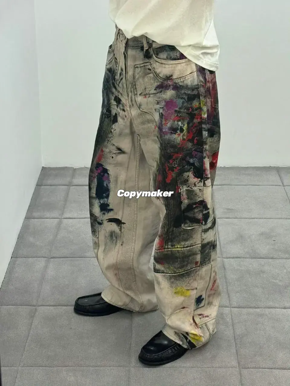 【預售】Acne Studios 25SS dirty 做舊塗鴉噴墨仿舊3D印花 牛仔褲工裝褲 1981M