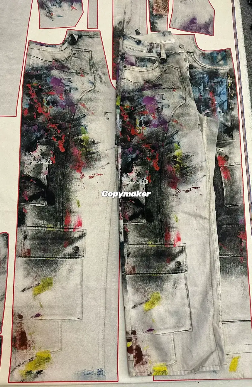 【預售】Acne Studios 25SS dirty 做舊塗鴉噴墨仿舊3D印花 牛仔褲工裝褲 1981M
