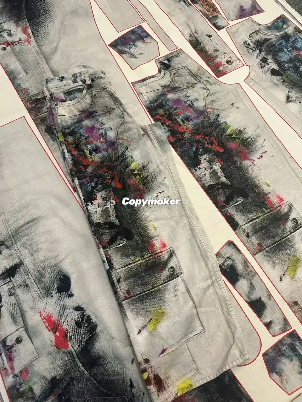 【預售】Acne Studios 25SS dirty 做舊塗鴉噴墨仿舊3D印花 牛仔褲工裝褲 1981M