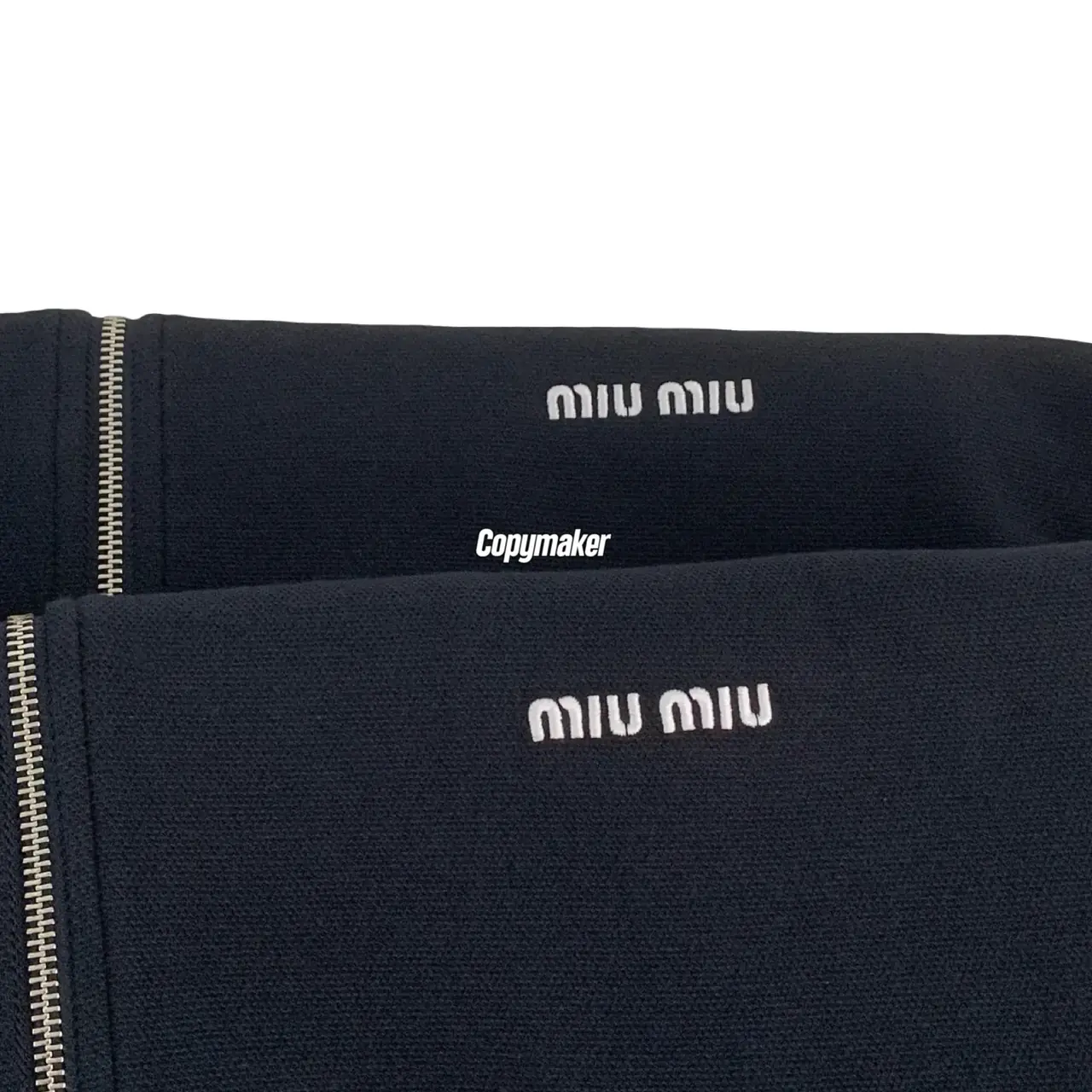 【預售】M1U M1U 25SS 繆繆 字母Logo刺繡 珠地棉 立領夾克外套校服夾克 藏青