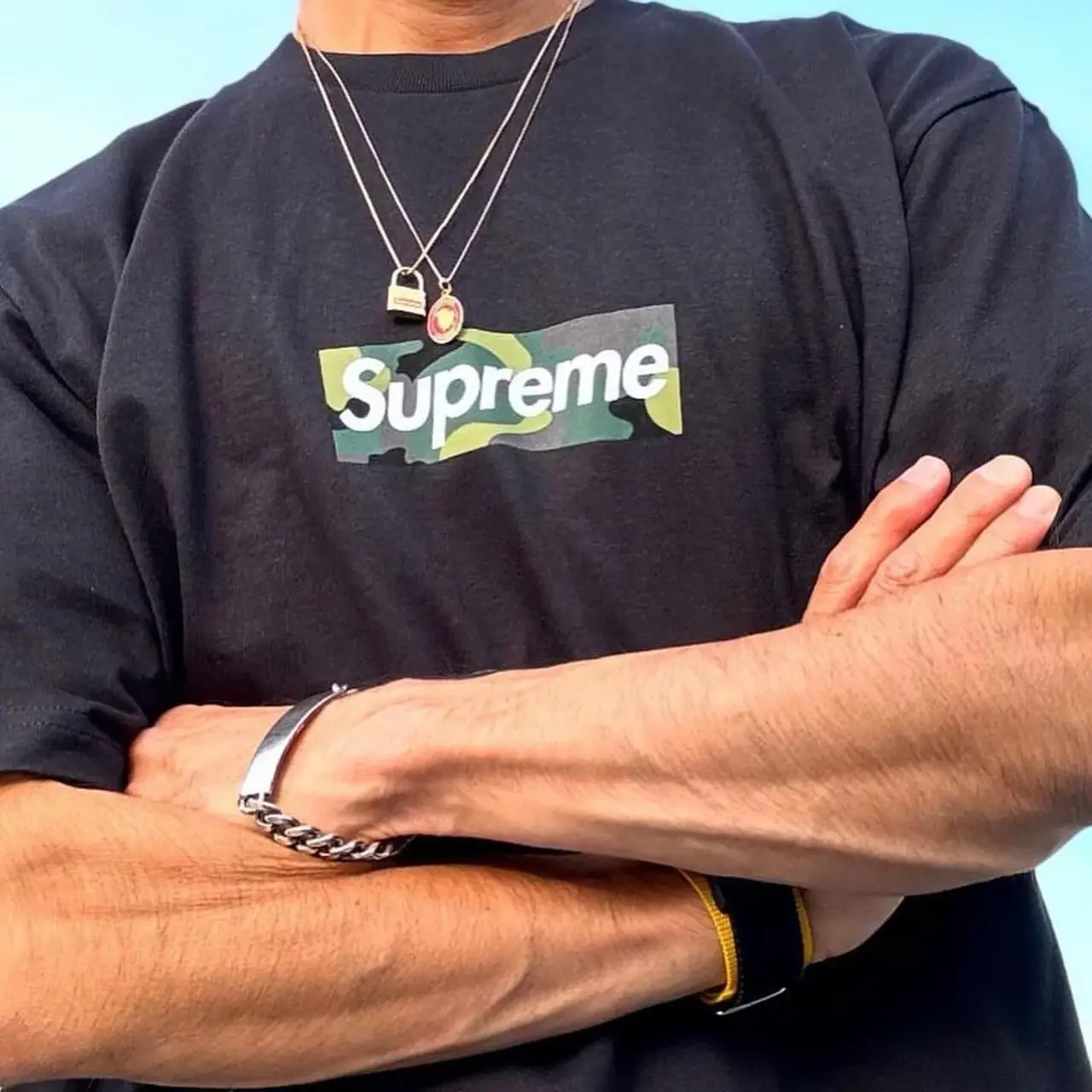 Sup 23FW 迷彩box logo boxlogo bogo 圓領短袖T恤