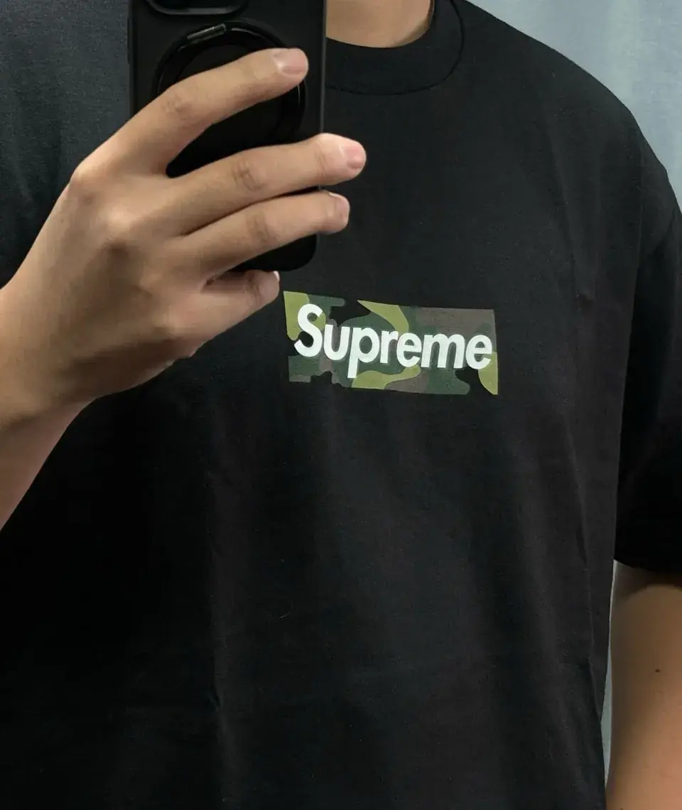 Sup 23FW 迷彩box logo boxlogo bogo 圓領短袖T恤