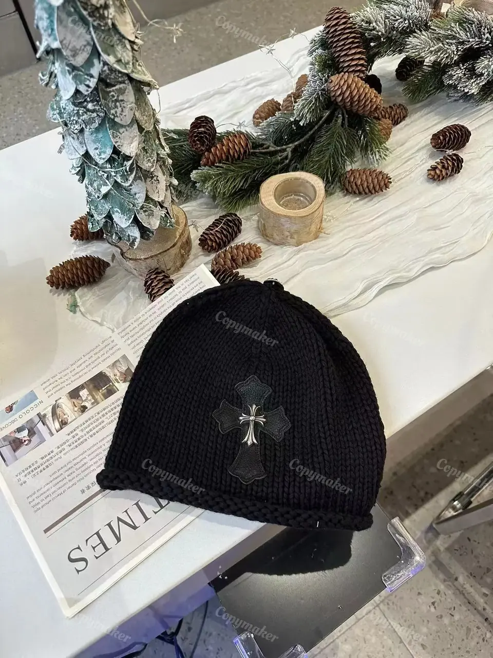 【現貨】Chrome Hearts 22FW 鍍銀十字架 CH 克羅心 羊毛混紡 毛帽 冷帽 帽子