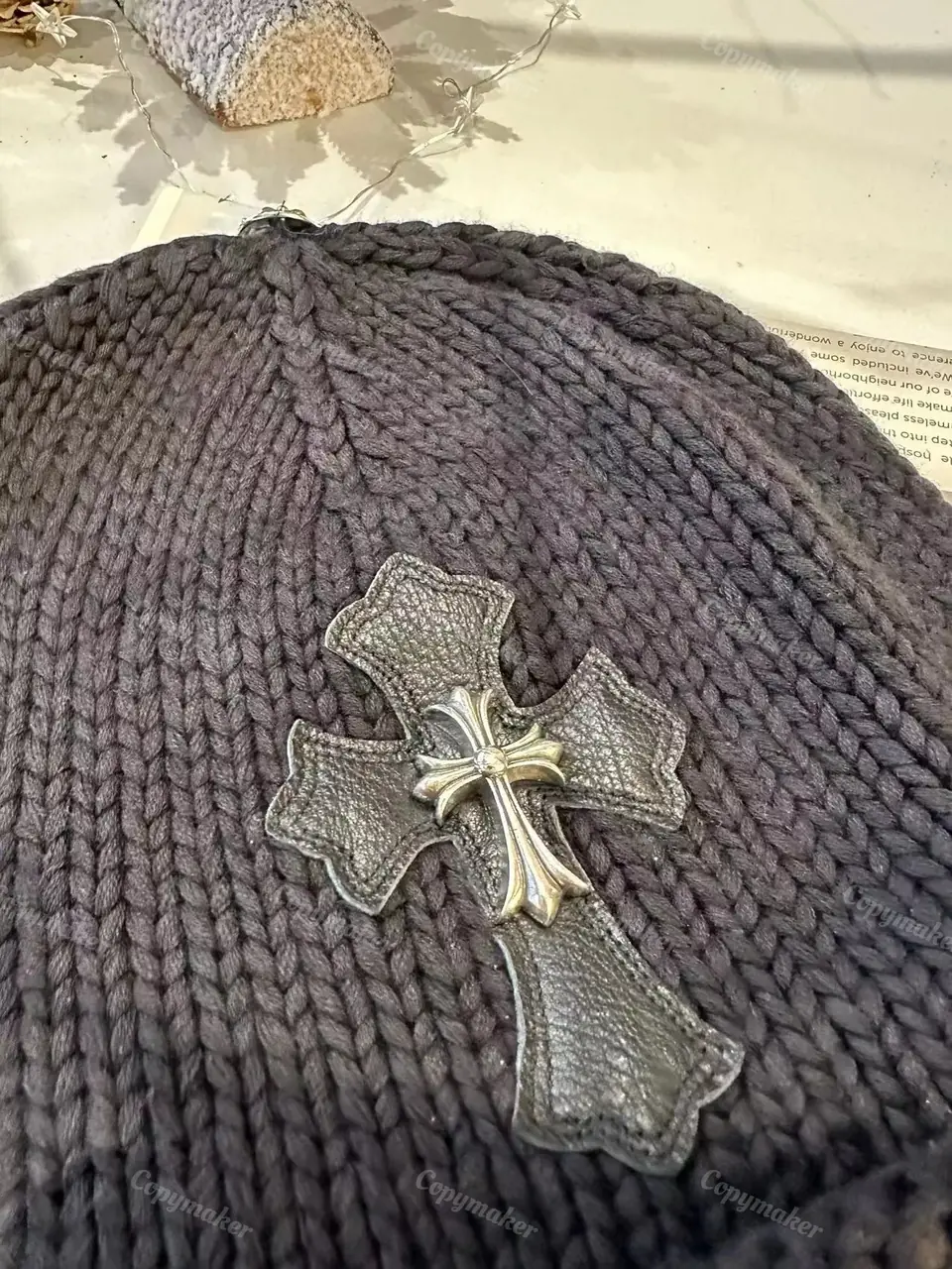 【現貨】Chrome Hearts 22FW 鍍銀十字架 CH 克羅心 羊毛混紡 毛帽 冷帽 帽子