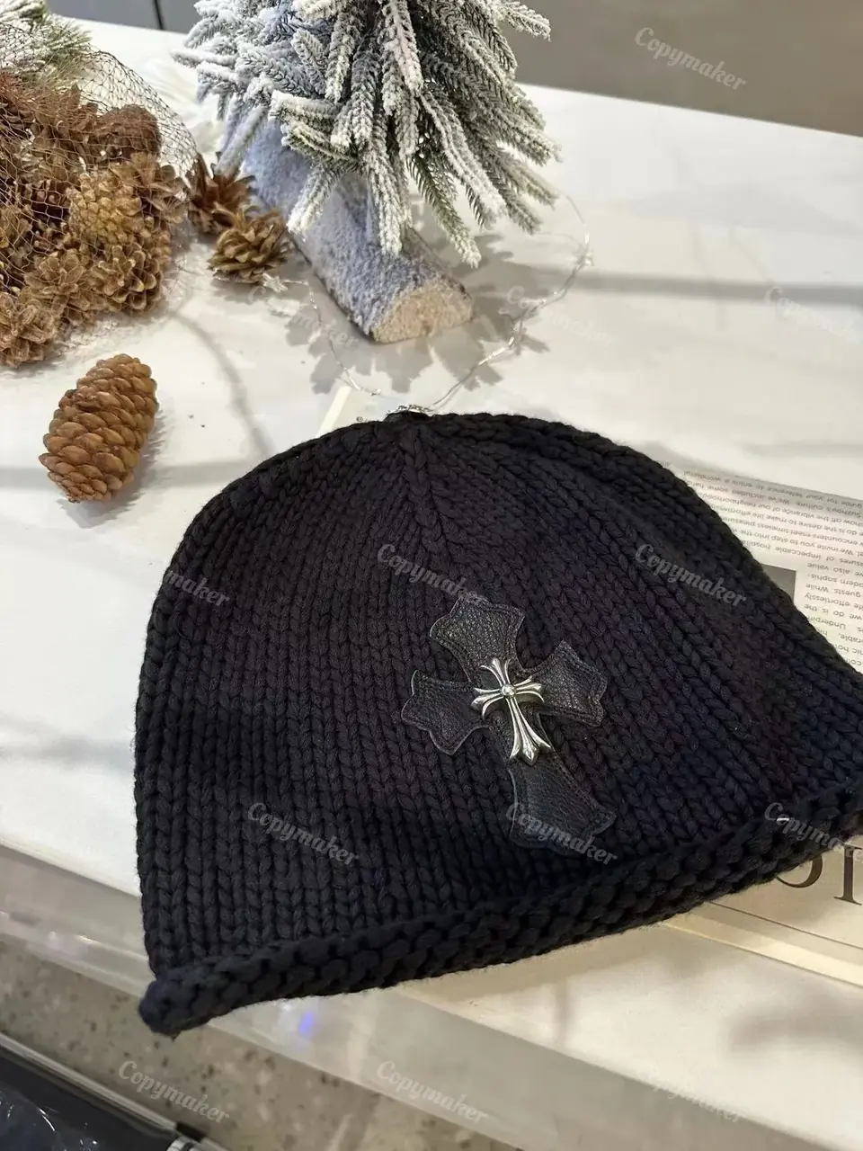 【現貨】Chrome Hearts 22FW 鍍銀十字架 CH 克羅心 羊毛混紡 毛帽 冷帽 帽子