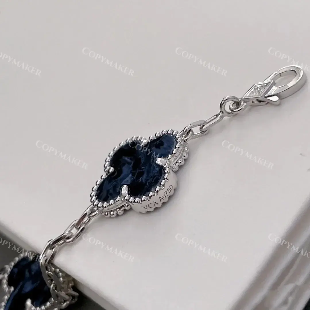 VCA 梵克雅* Alhambra 四葉草 限定款 彼得石 雷射 手環 手鍊 V金