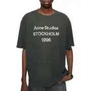 【預售】Acne Studios 25SS 水洗做舊經典logo 素面簡約 圓領純棉短袖T恤 褪色黑：圖片 4