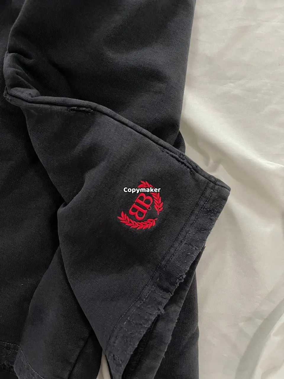 【現貨】巴黎 BLC 22SS 經典 麥穗刺繡小破壞 短褲棉褲運動褲休閒褲 水洗黑