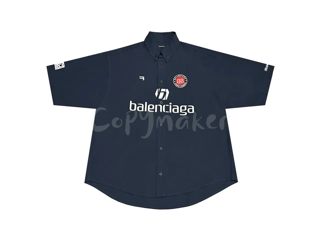 巴黎 BLC 23SS Soccer Shirt 經典刺繡 足球短袖襯衫