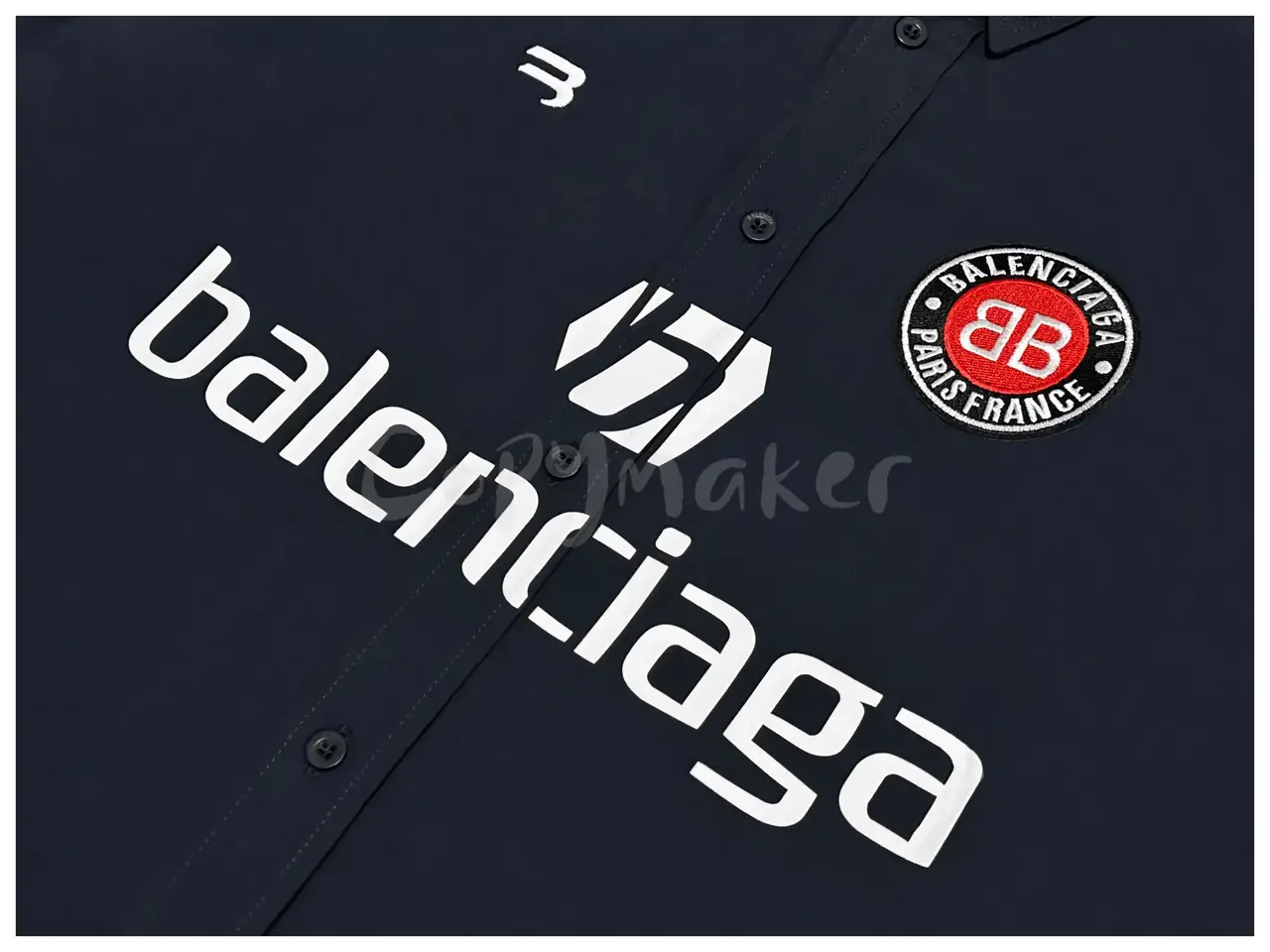 巴黎 BLC 23SS Soccer Shirt 經典刺繡 足球短袖襯衫