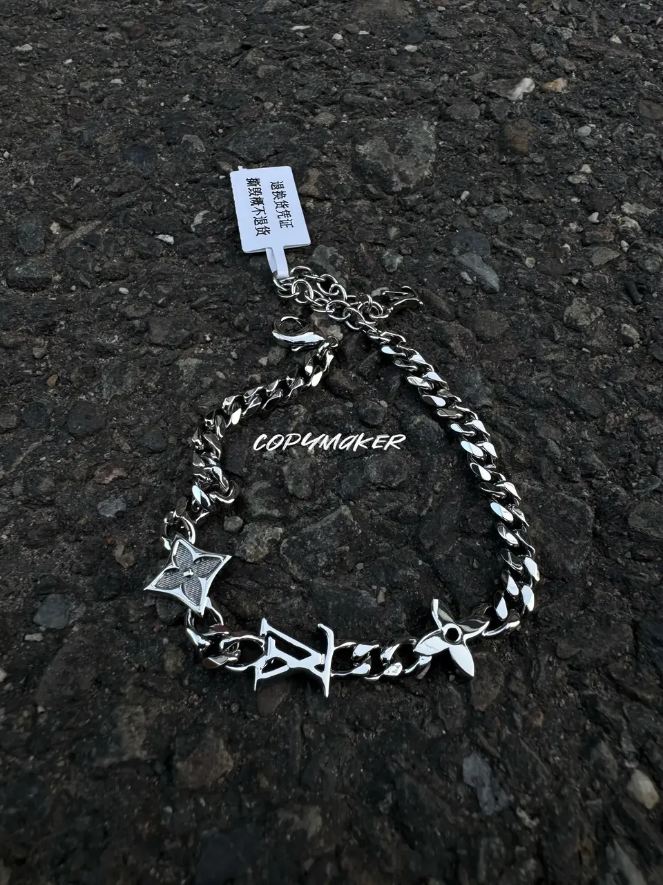 【現貨】【過驗】1V 23FW Instinct Bracelet 銀色 字母花卉 古巴手鍊手環 經典款