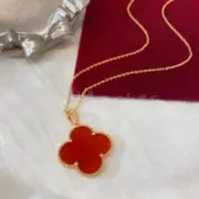 VCA 梵克雅* Alhambra 四葉草 貝母 瑪瑙 孔雀石 雷射 項鍊掛飾 V金：圖片 24