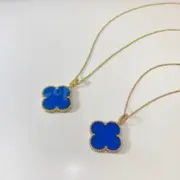 VCA 梵克雅* Alhambra 四葉草 貝母 瑪瑙 孔雀石 雷射 項鍊掛飾 V金：圖片 31