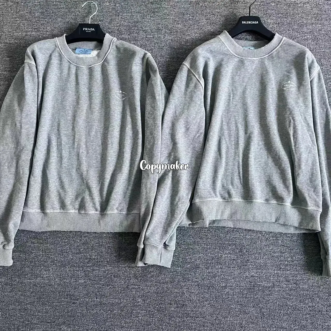 【預售】【福利回饋】PRA 24FW 仿舊水洗印花 後背三角標貼布 衛衣大學T長袖 灰色