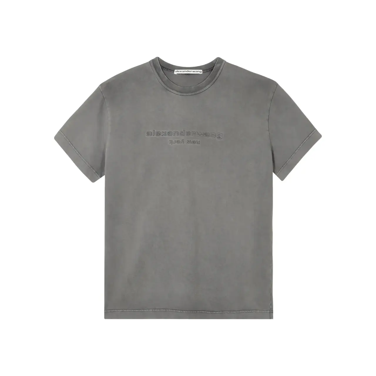 gallery_01 【預售】Alexander Wang 25SS 壓紋字母logo 水洗做舊短袖T恤 黑灰色:圖片 1