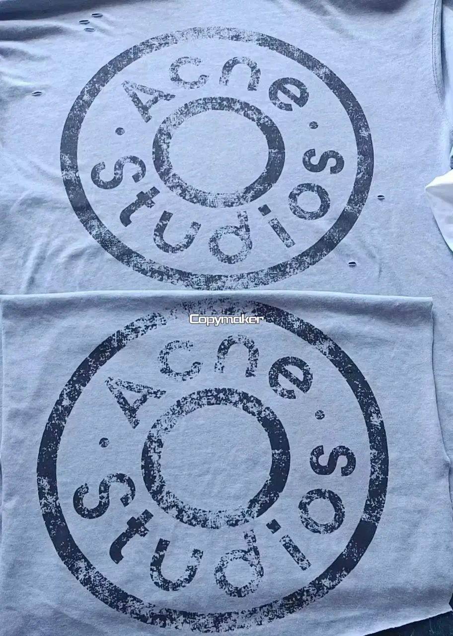【預售】Acne Studios 24FW 水洗做舊破壞 大logo 純棉短袖T恤 天藍淺藍