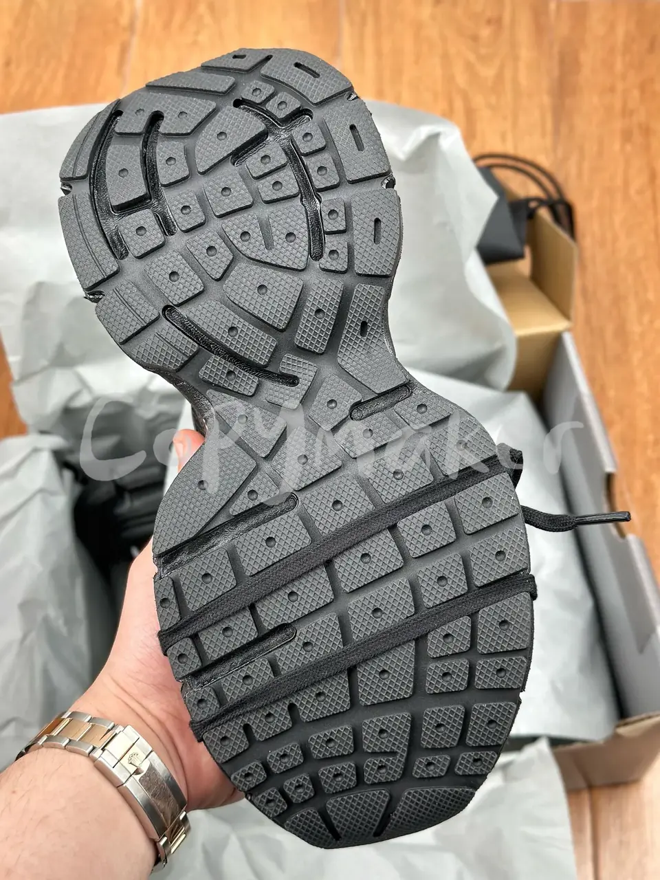 【預售】巴黎 BLC 3XL 時尚復古作舊 增高 老爹鞋 休閒鞋 XXXL 黑銀色