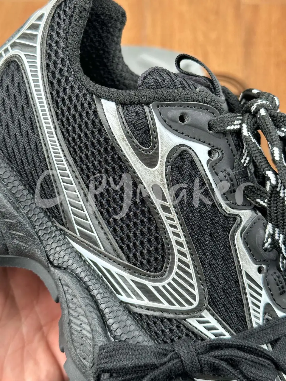 【預售】巴黎 BLC 3XL 時尚復古作舊 增高 老爹鞋 休閒鞋 XXXL 黑銀色