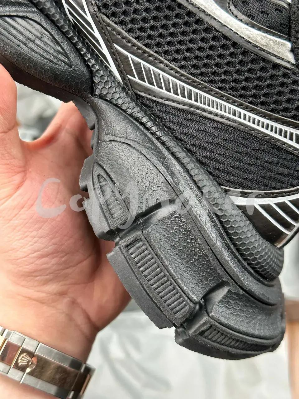 【預售】巴黎 BLC 3XL 時尚復古作舊 增高 老爹鞋 休閒鞋 XXXL 黑銀色