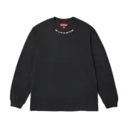 【預售】 SUP 23FW Collar Logo LS Top 刺繡logo 簡約素色 長袖T恤薄衛衣 黑色/白色：圖片 2