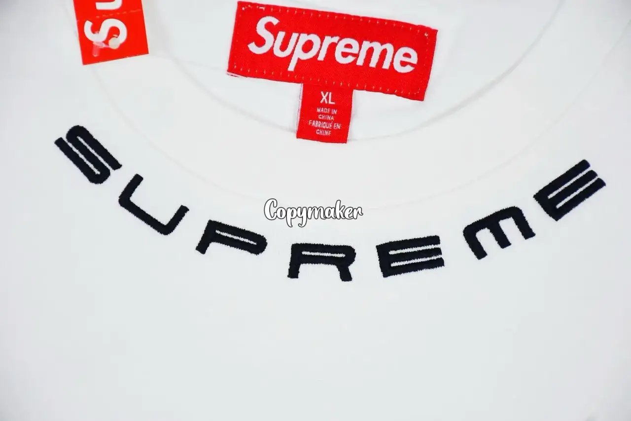 【預售】 SUP 23FW Collar Logo LS Top 刺繡logo 簡約素色 長袖T恤薄衛衣 黑色/白色