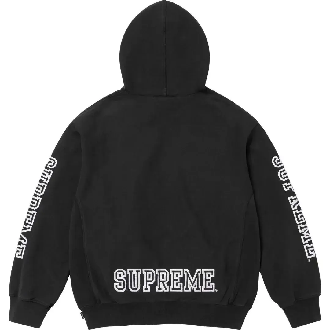 【預售】Sup FW24 Collegiate Sleeve Hooded Sweatshirt 麒麟臂發泡印花連帽衛衣帽踢長袖 四色