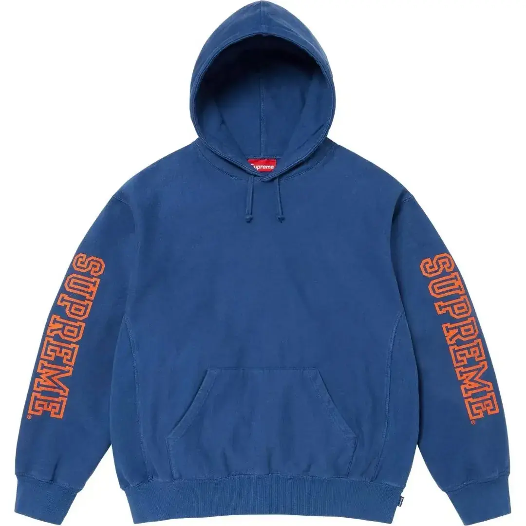 【預售】Sup FW24 Collegiate Sleeve Hooded Sweatshirt 麒麟臂發泡印花連帽衛衣帽踢長袖 四色