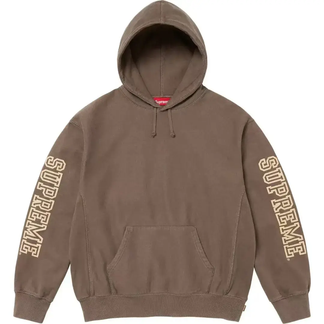 【預售】Sup FW24 Collegiate Sleeve Hooded Sweatshirt 麒麟臂發泡印花連帽衛衣帽踢長袖 四色