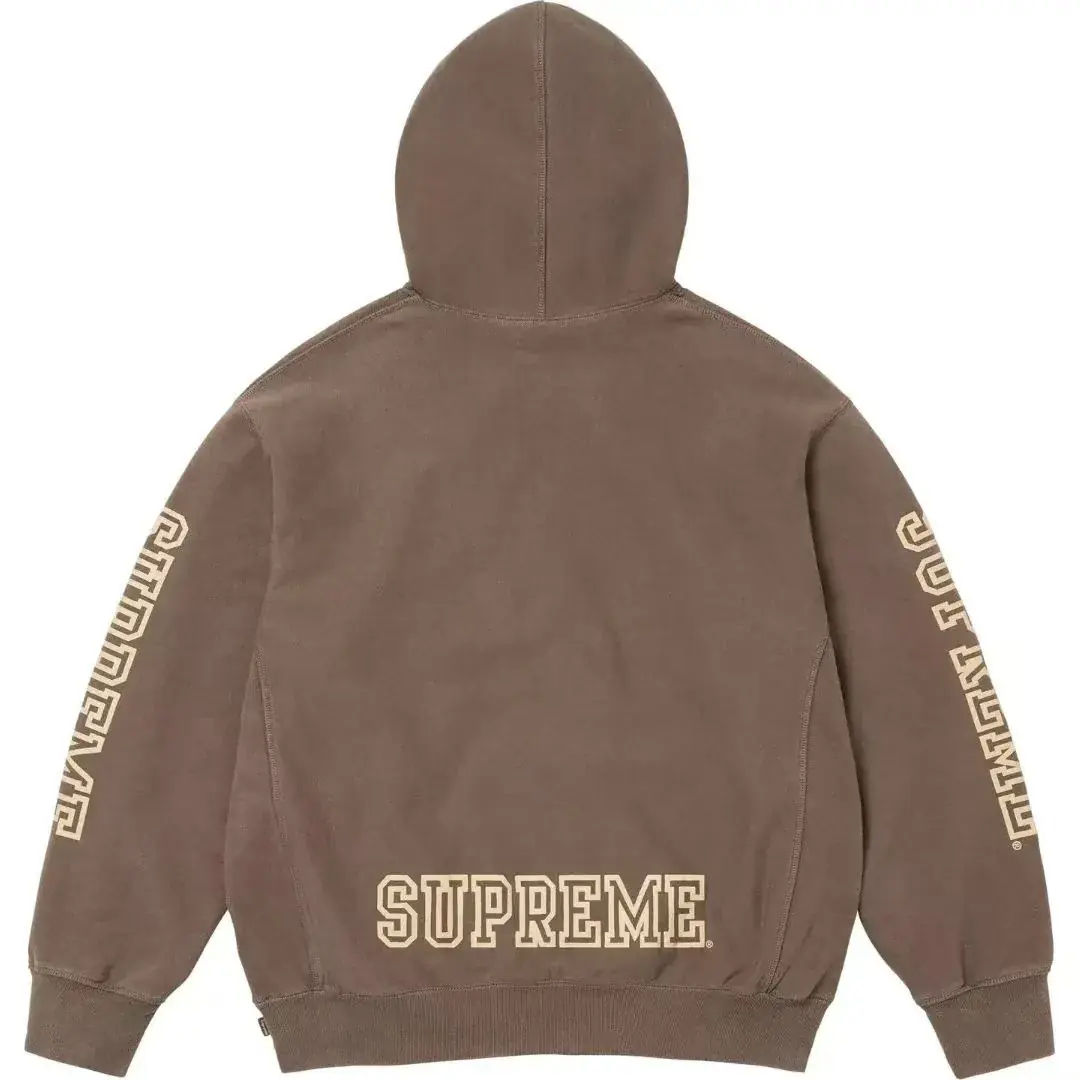 【預售】Sup FW24 Collegiate Sleeve Hooded Sweatshirt 麒麟臂發泡印花連帽衛衣帽踢長袖 四色