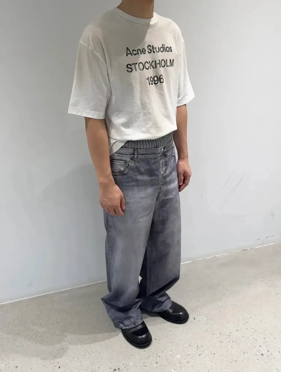 【預售】Acne Studios 25SS 仲夏系列 雙腰雙褲頭 水洗黑灰 直筒牛仔褲長褲工裝褲